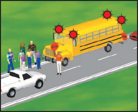 California School Bus Stopped