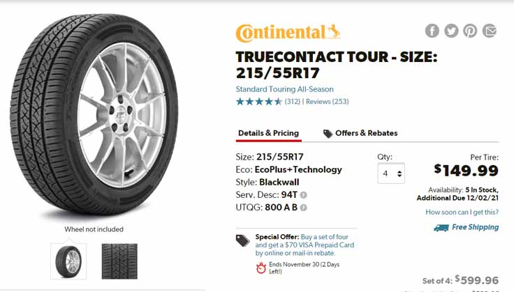 Best Tires For The Nissan Rogue Continental TrueContact Tour