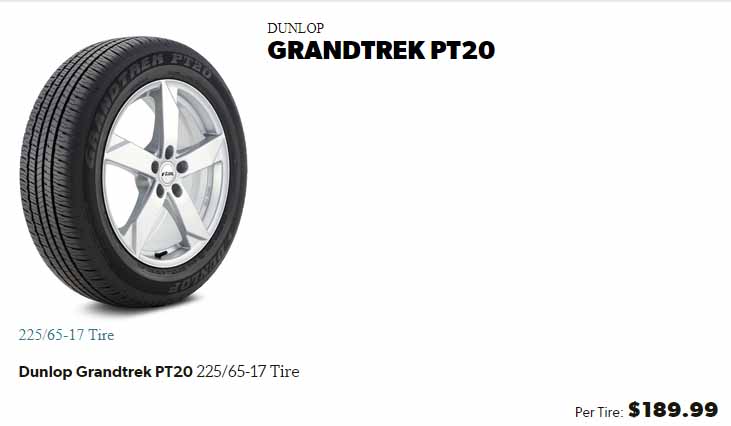 Best Tires For The Toyota Rav4 Dunlop Grandtrek PT20
