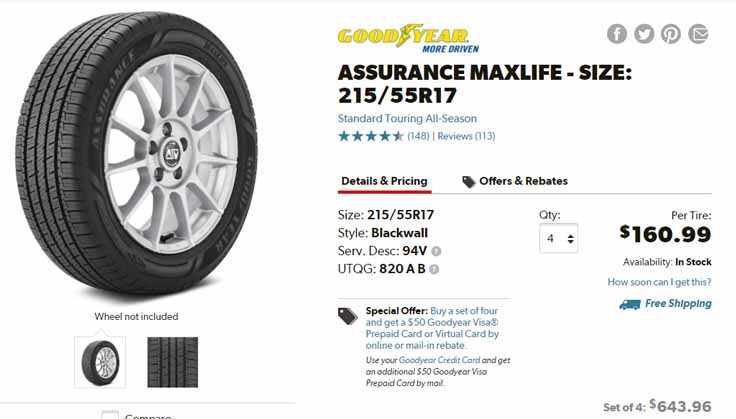 Best Tires For The Nissan Rogue Goodyear Assurance MaxLife