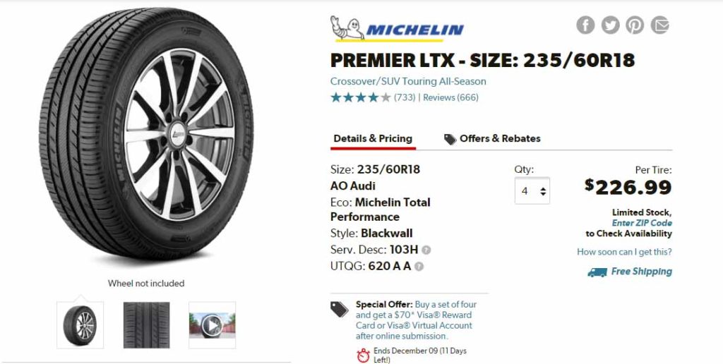 Best Tires For Lexus RX350 Premier LTX