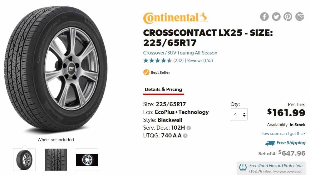 Continental CrossContact LX25S