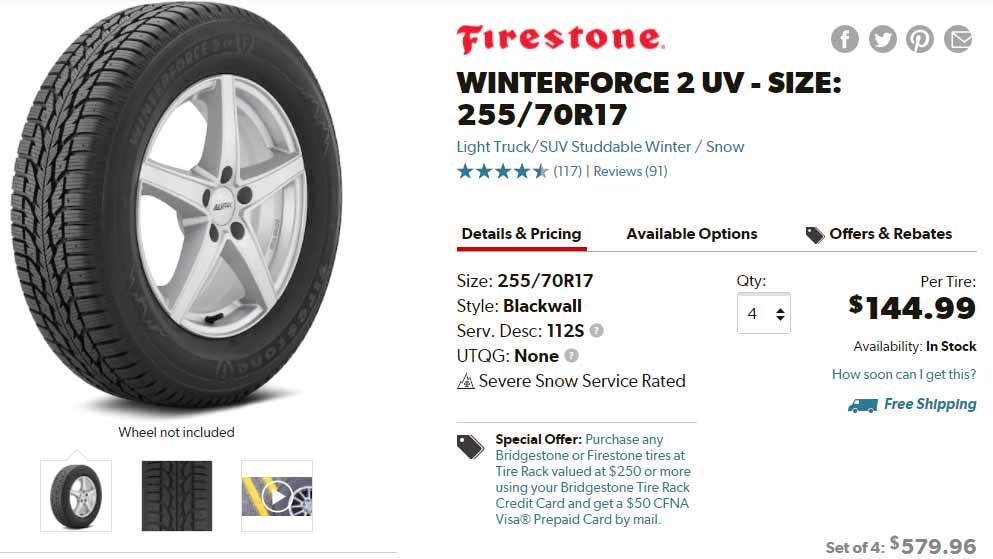 Firestone WinterForce 2 UV