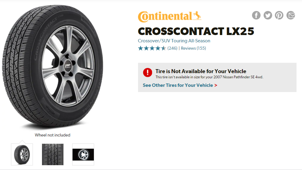 Best Tire For Volvo XC90s Continental CrossContact LX 25