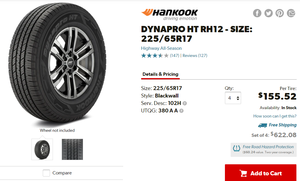 Nissan Frontier 2022’s OE Tires
