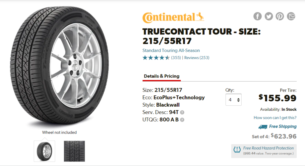 Best Tires for Kia Soul Continental TrueContact