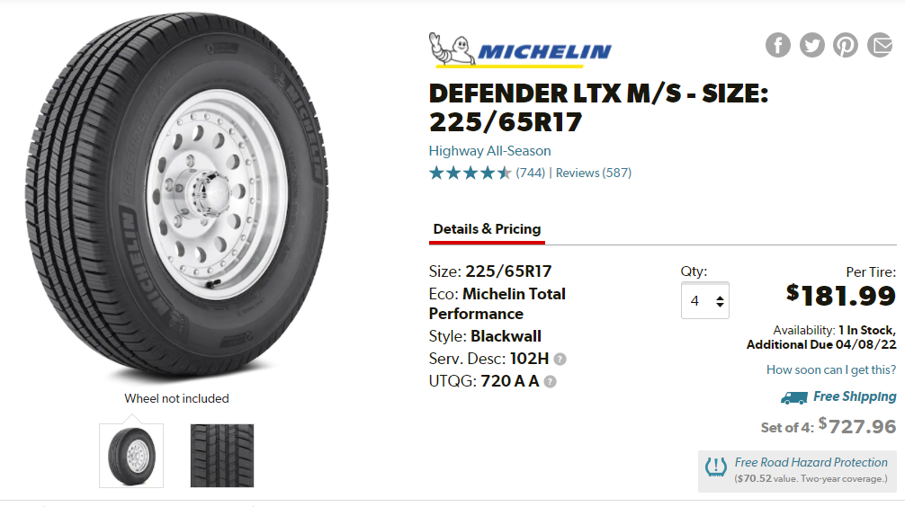 Michelin Defender LTX