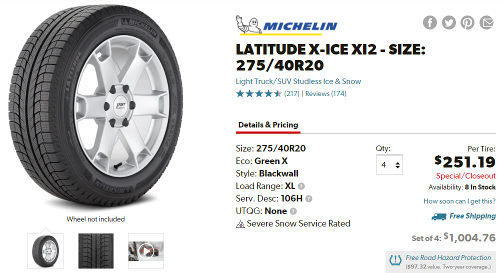 Best Tire For Honda Ridgeline Michelin Latitude X-Ice