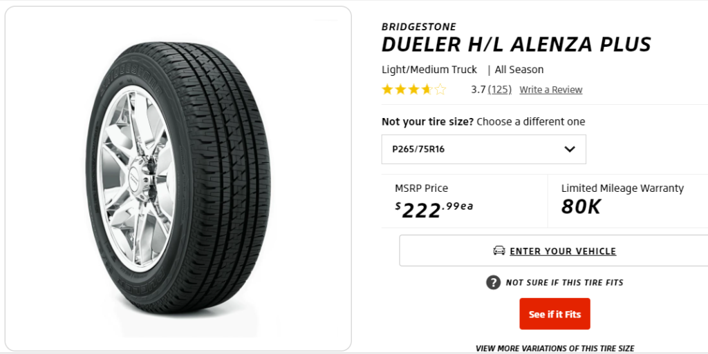 Best Tires For Nissan Xterra Dueler HL Alenza PLUS