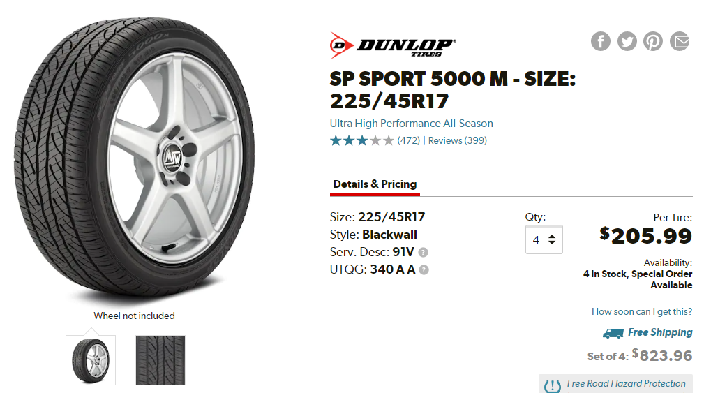 Dunlop SP Sport 5000 M