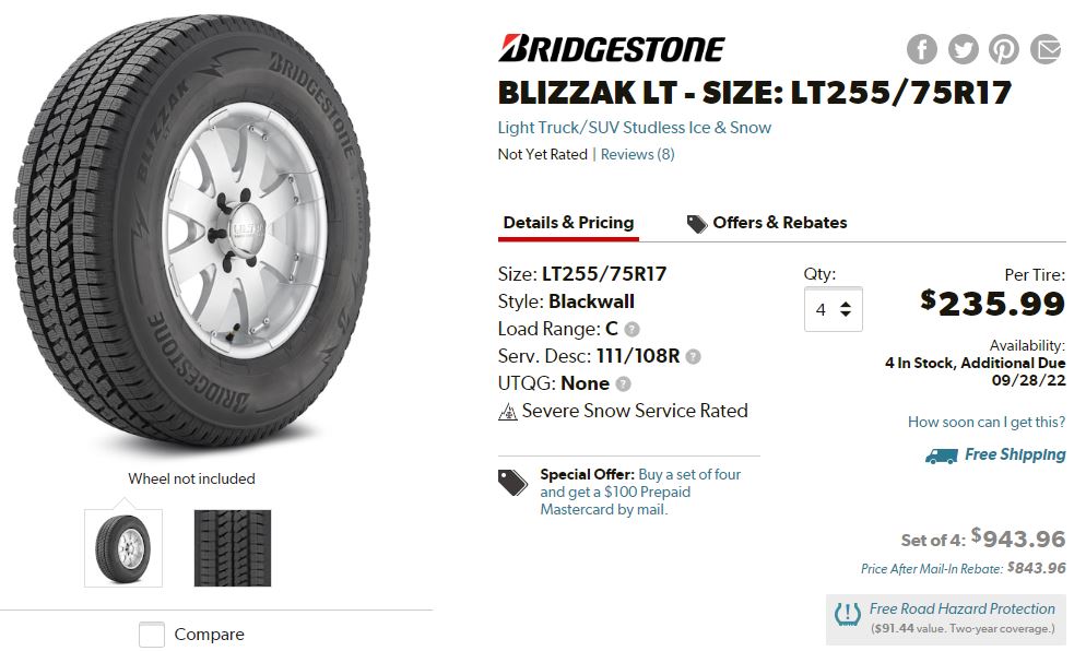 Bridgestone Blizzak LT